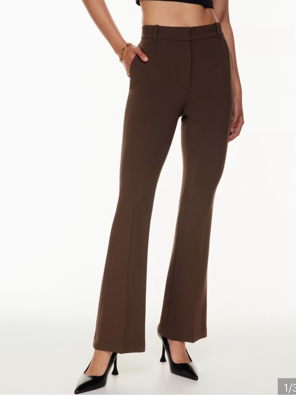 Aritzia Babaton High-Rise Flare Pants - Mocha